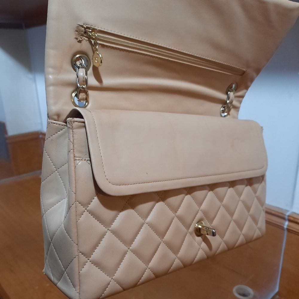 Quilted PU VEGAN Leather XL Jumbo Sized Purse 11.7 inches